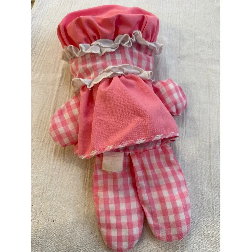 Vintage 1978 Fisher Price Lullaby Baby Doll Pink Gingham Plush Soft Toy 420